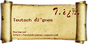 Teutsch Ágnes névjegykártya